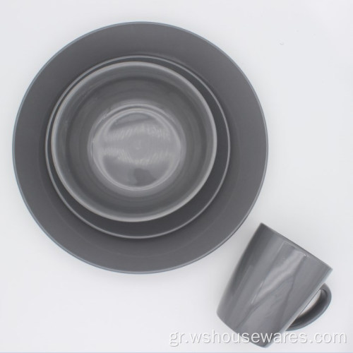 Μαύρο στυλ χρωμάτων Stoneware σερβίτσιο